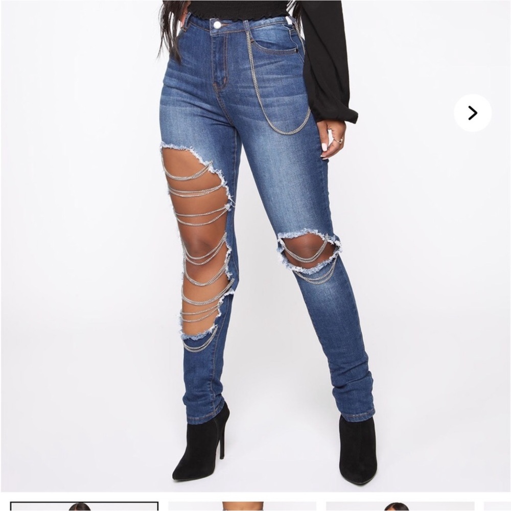 Chain the channel skinny jeans.
